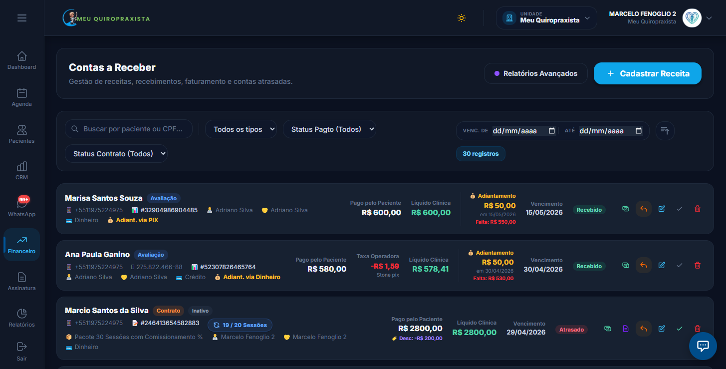 Fluxo Financeiro (Dark Mode)